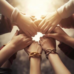 Illustration symbolique d’une synergie hors live basée sur l’échange et l’énergie collective